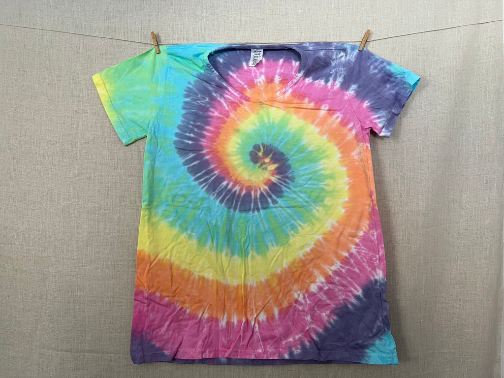 Pastel Spiral tie-dye  Maternity shirt - size small
