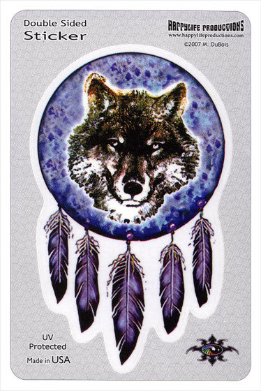 Wolf Dream Catcher die-cut decal