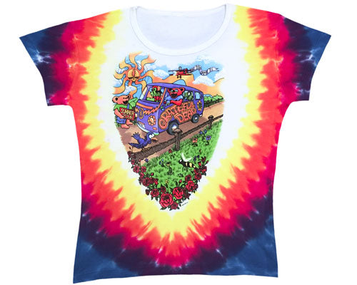 Summer Tour Bus tie-dye cap sleeve - stock JM