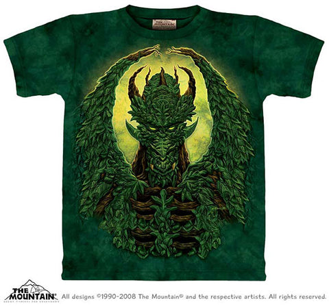 Green Man-Dragon tie-dye youth shirt - YM