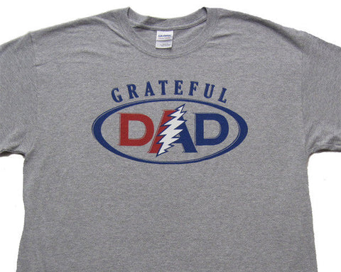 Grateful Dad Grey Heather T-Shirt - stock 4X