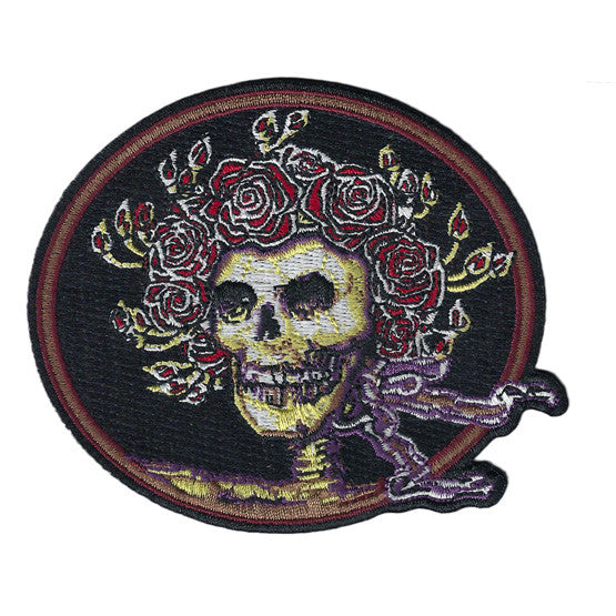 Skull & Roses Embroidered Patch