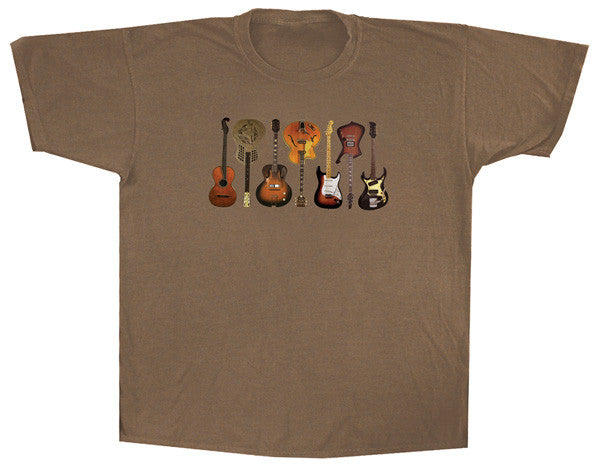 Guitars II Brown T-Shirt