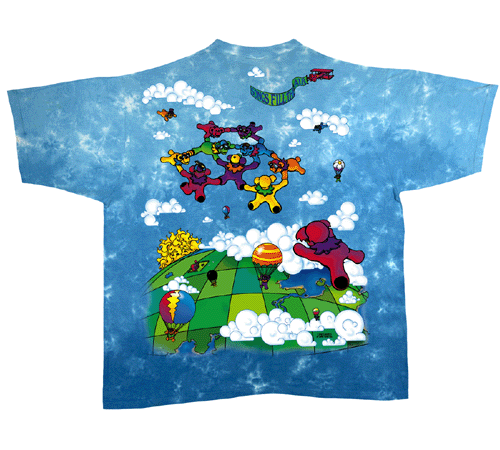 Parachuting Bears tie-dye T-shirt - stock 5XL