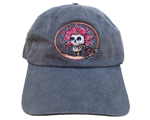 Skull And Roses Charcoal Hat