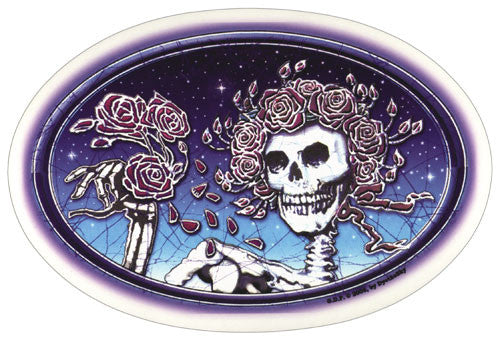 Skull And Roses Oval sticker