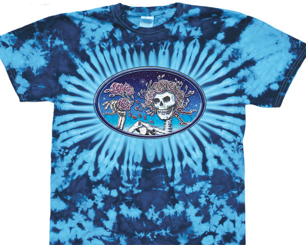 Skull And Roses Oval tie-dye T-shirt