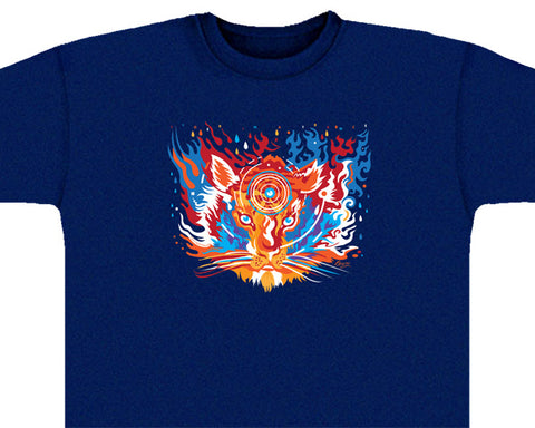 Tiger In A Trance blue T-shirt