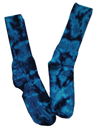 Blue Crinkle tie-dye socks