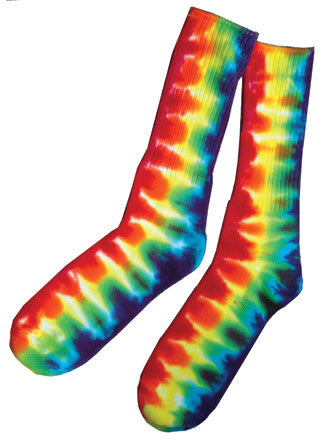 Rainbow tie-dye socks