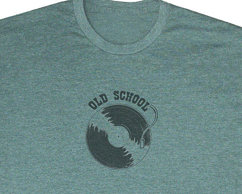 Old School green heather T-shirt