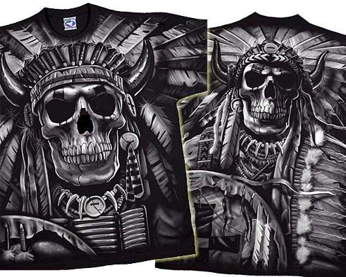 Native Skull black T-shirt - clearance S