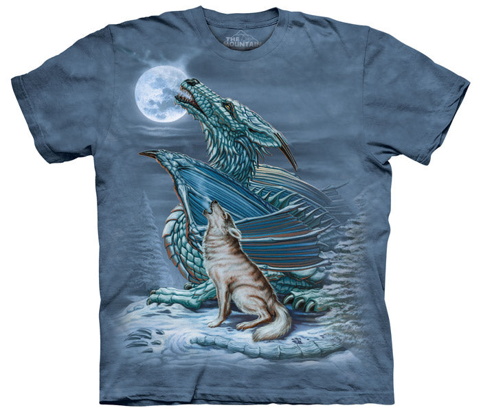 Dragon Wolf Moon tie-dye T-shirt - clearance S