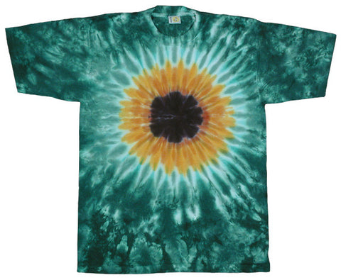 Green Sunflower tie-dye T-shirt - stock M