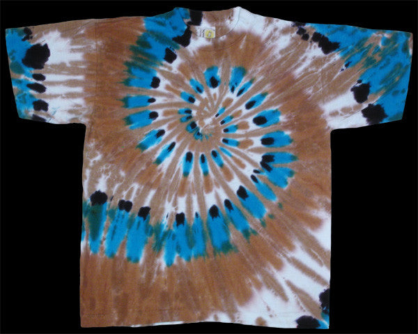 Turquoise Feather Spiral tie-dye T-shirt